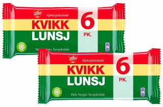 2 pakker Kvikk Lunsj 6pk.