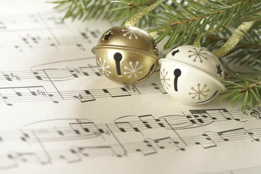 bjeller og noter julemotiv