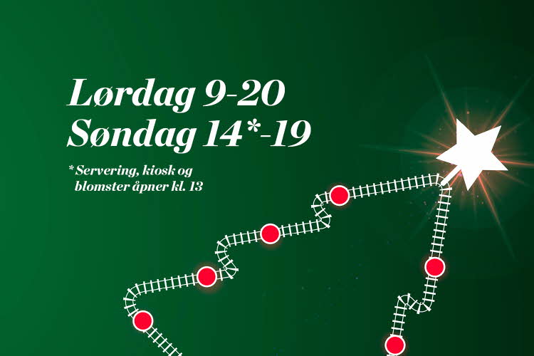 Lørdag åpnet 9-20 Søndagsåpent 14-19