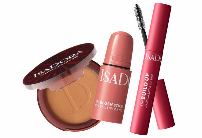 Tre Isadora-sminkeprodukter.